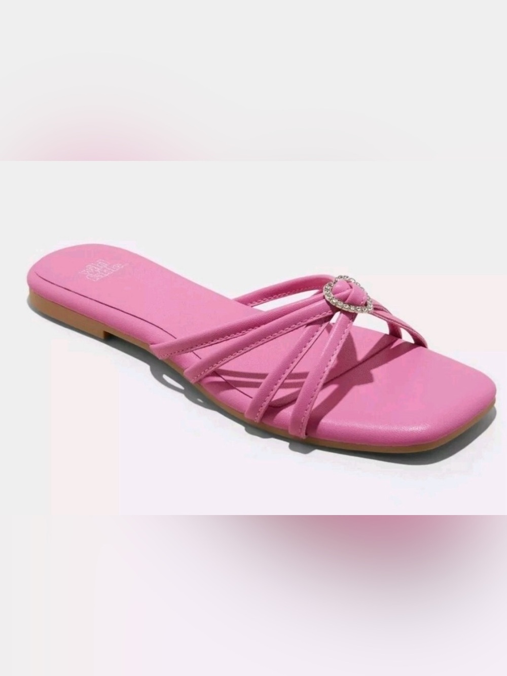 wild fable Pink Rhinestone Heart Slide Sandal